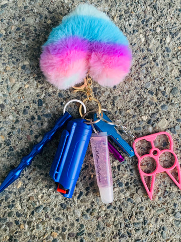 Heart Defense Keychain: Blue/ Pink/ Purple